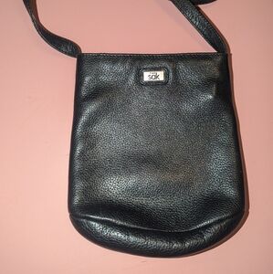 The Sak Black Genuine Leather Crossbody Bag Purse